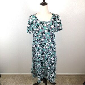 LuLaRoe Disney Mickey Mouse Carly Swing‎ Dress Women's XS turquoise green